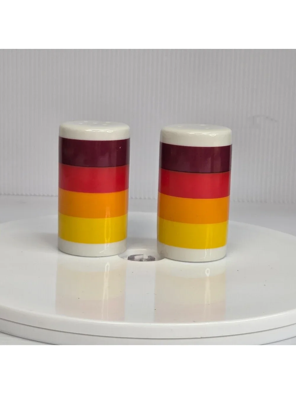 Vintage 1982 Disney EPCOT Center Salt & Pepper Shakers Japan Rainbow Pair